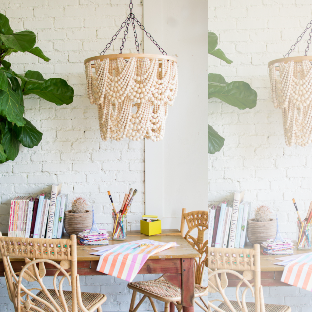 wooden chandelier