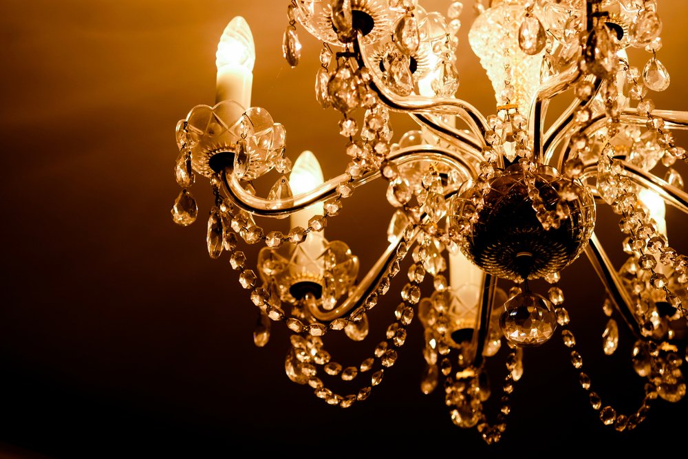 Black and gold chandelier